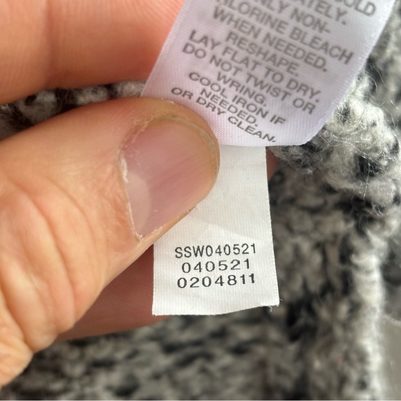 Pure Jill Womens L Gray Knit Snap Button Cotton Blend Sweater Long Cardigan NOTE - Picture 9 of 12